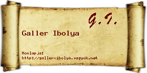 Galler Ibolya névjegykártya
