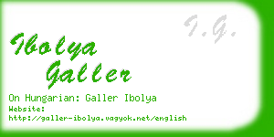 ibolya galler business card